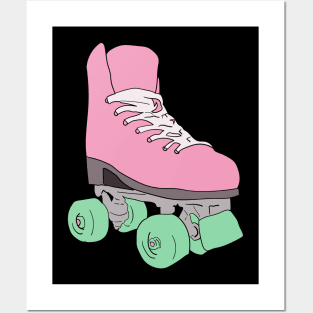 Vintage Pink Roller Skate Posters and Art